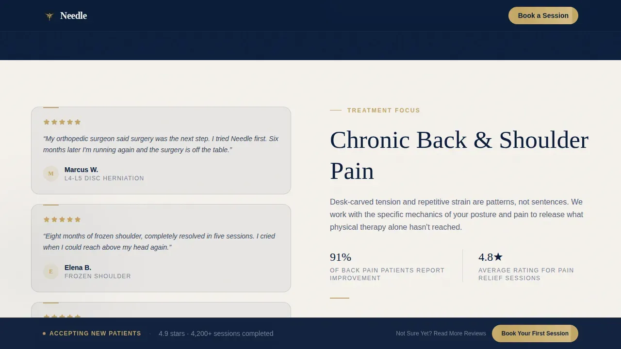 Trusted Practitioner Booking Landing Page Template