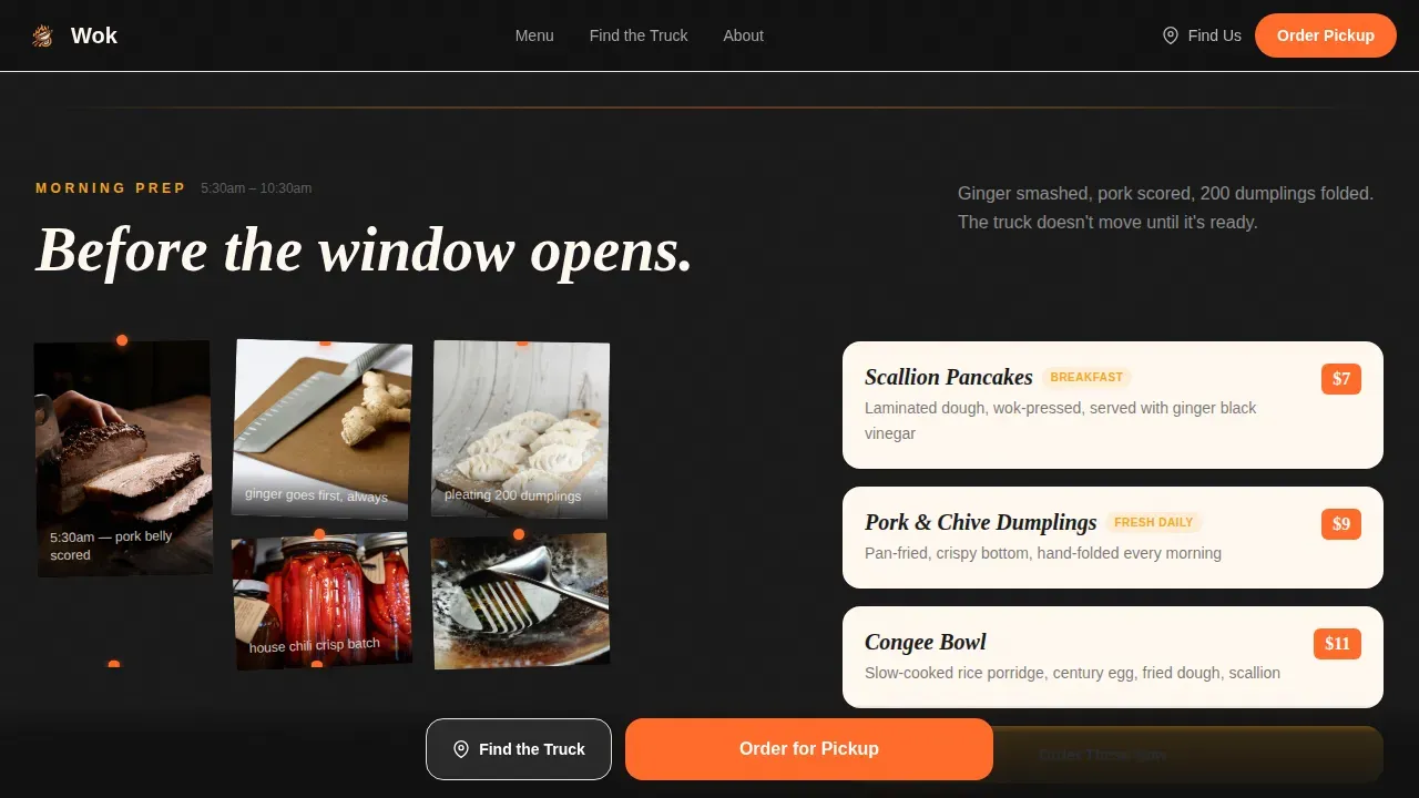 Artisan Chinese Food Truck Landing Page Template
