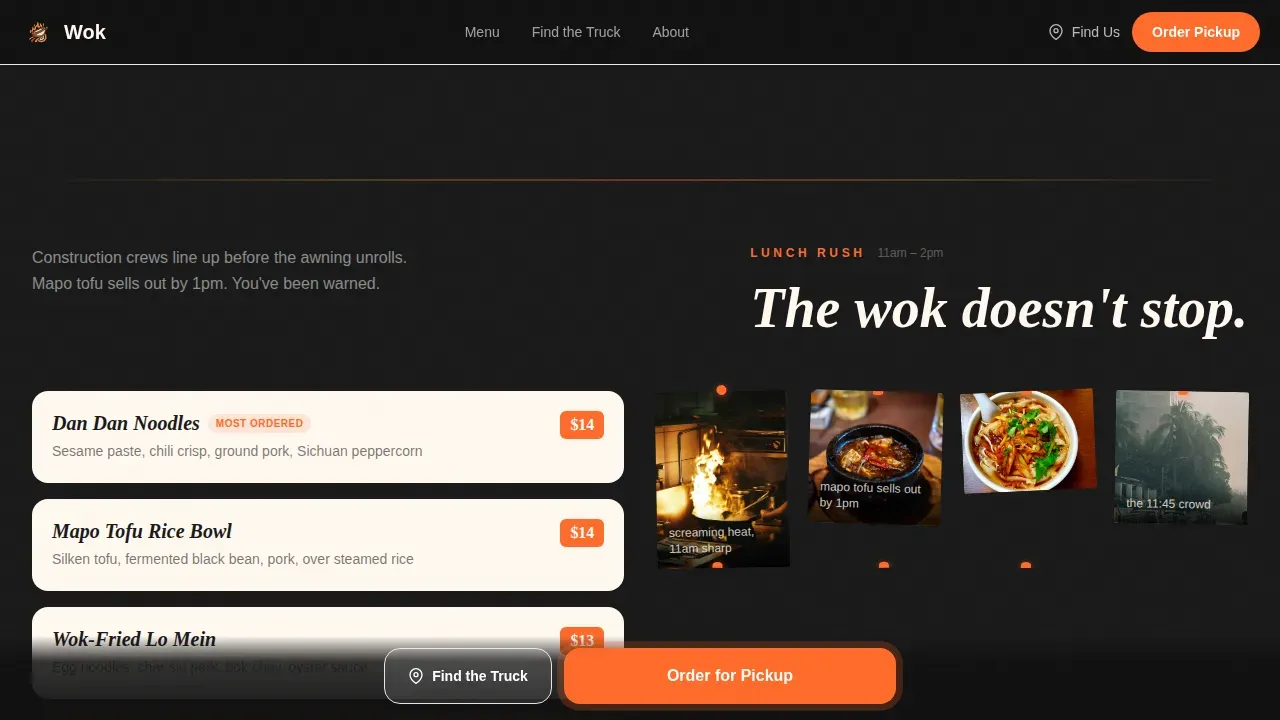 Artisan Chinese Food Truck Landing Page Template
