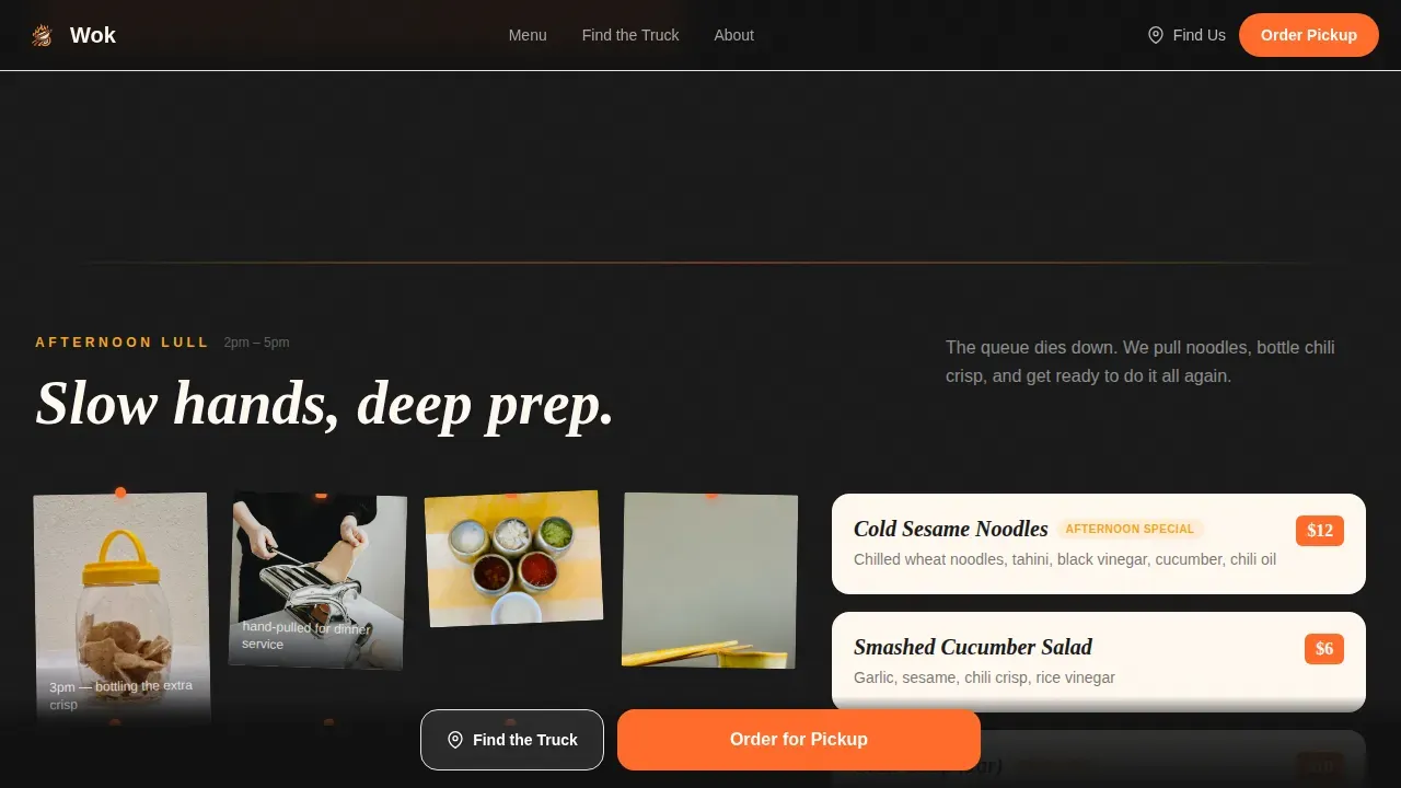 Artisan Chinese Food Truck Landing Page Template