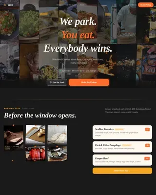 Artisan Chinese Food Truck Landing Page Template