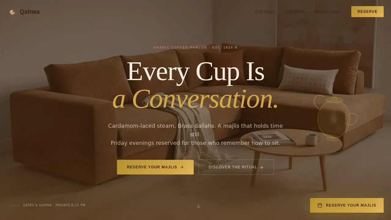 Middle Eastern Cuisine & Dining Advanced Booking Website Template
