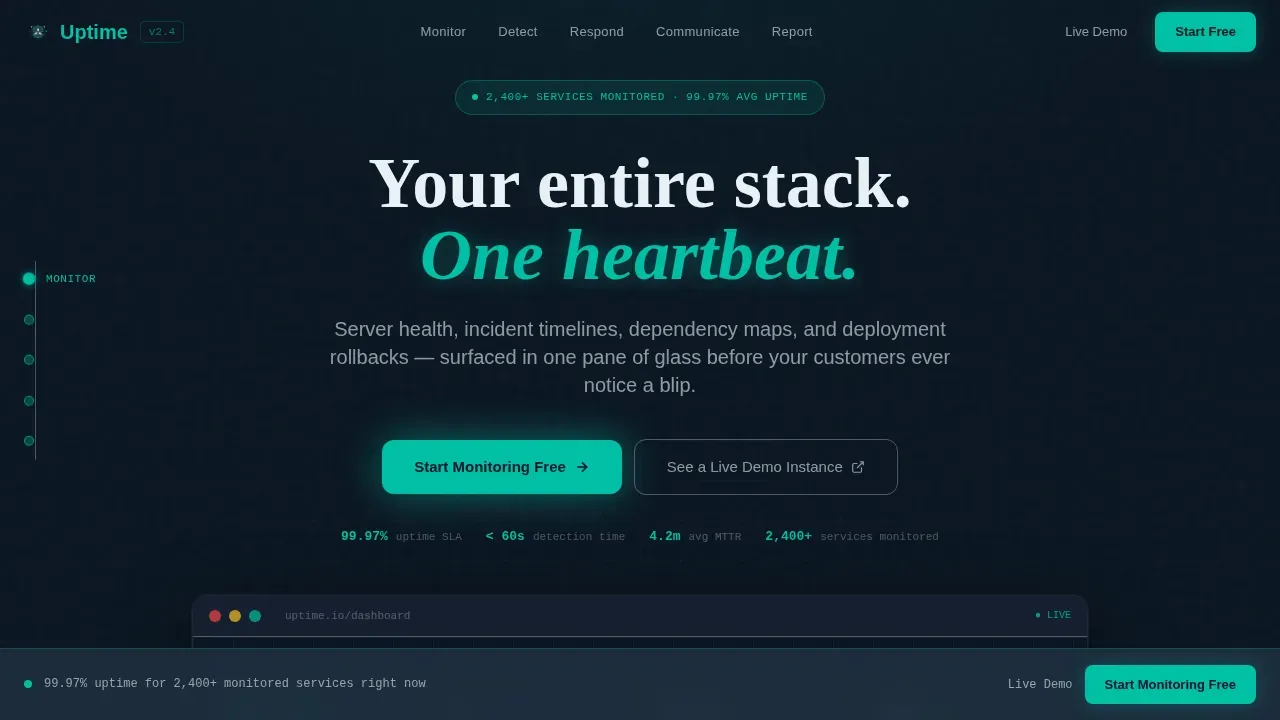 DevOps Infrastructure Monitoring SaaS Website Template