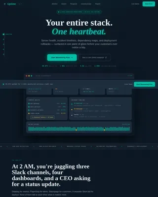 DevOps Infrastructure Monitoring SaaS Website Template
