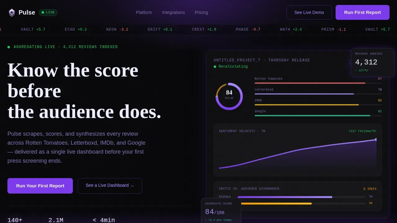Live Entertainment Insights Landing Page Template