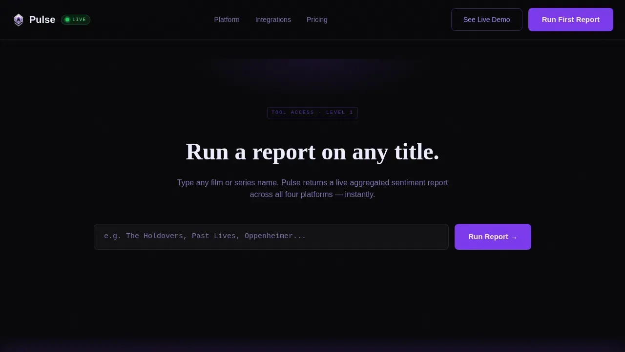 Live Entertainment Insights Landing Page Template