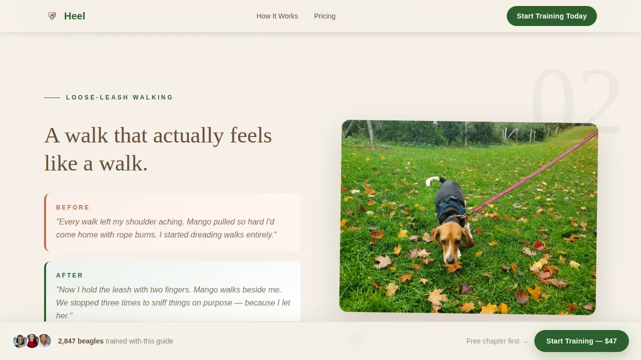 Dog Specialist Pricing Website Template
