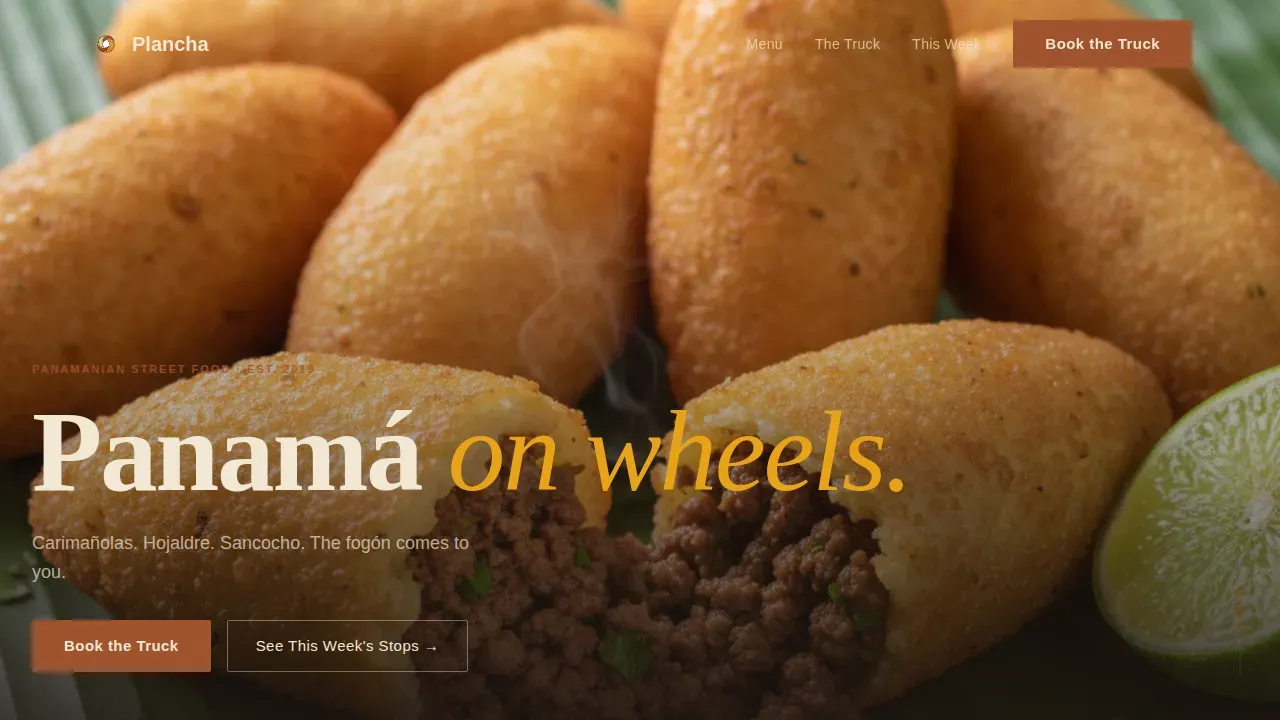 Authentic Food Truck Landing Page Template