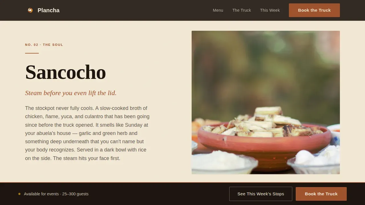 Authentic Food Truck Landing Page Template