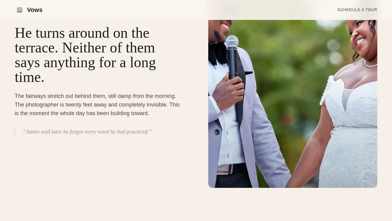 Elegant Venue Booking Landing Page Template