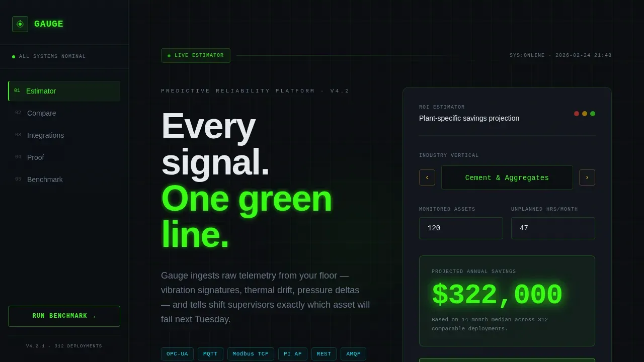 Industrial Vertical SaaS Cost Calculator Website Template