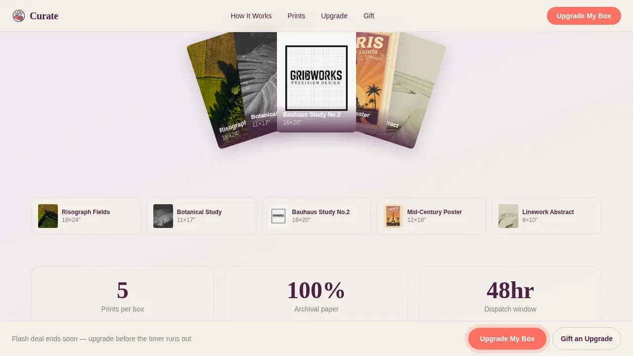Retro Art Subscription Landing Page Template