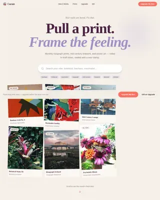 Retro Art Subscription Landing Page Template