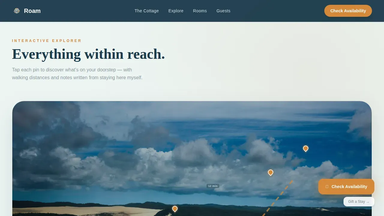 Explore Rural Lodging Landing Page Template
