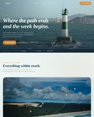 Explore Rural Lodging Landing Page Template