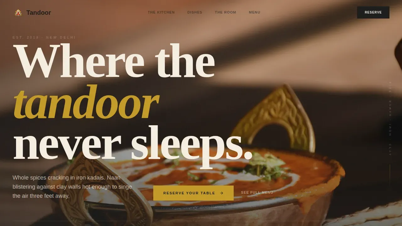 Gourmet South Asian Bistro Landing Page Template