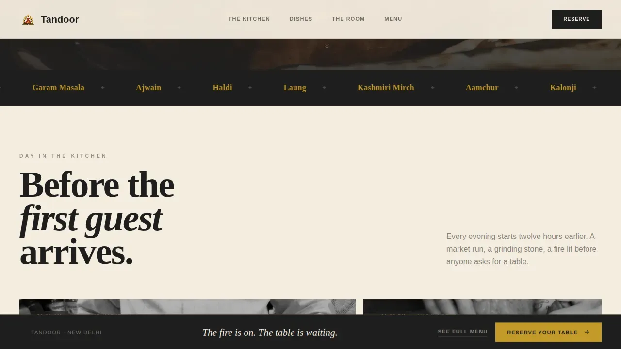 Gourmet South Asian Bistro Landing Page Template