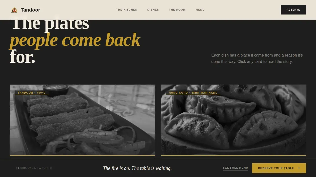 Gourmet South Asian Bistro Landing Page Template