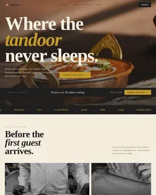 Gourmet South Asian Bistro Landing Page Template
