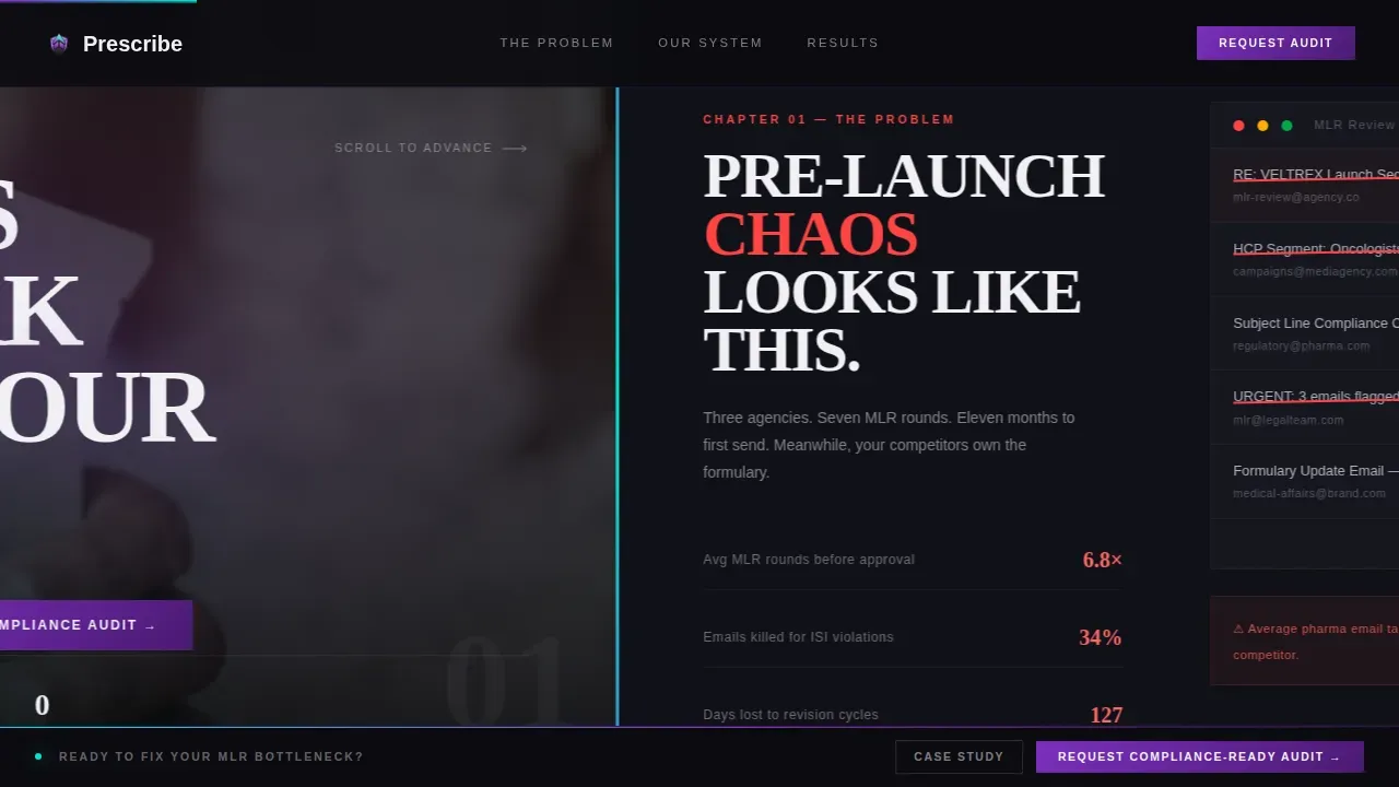 Compliant Pharma Communications Landing Page Template