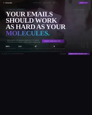 Compliant Pharma Communications Landing Page Template