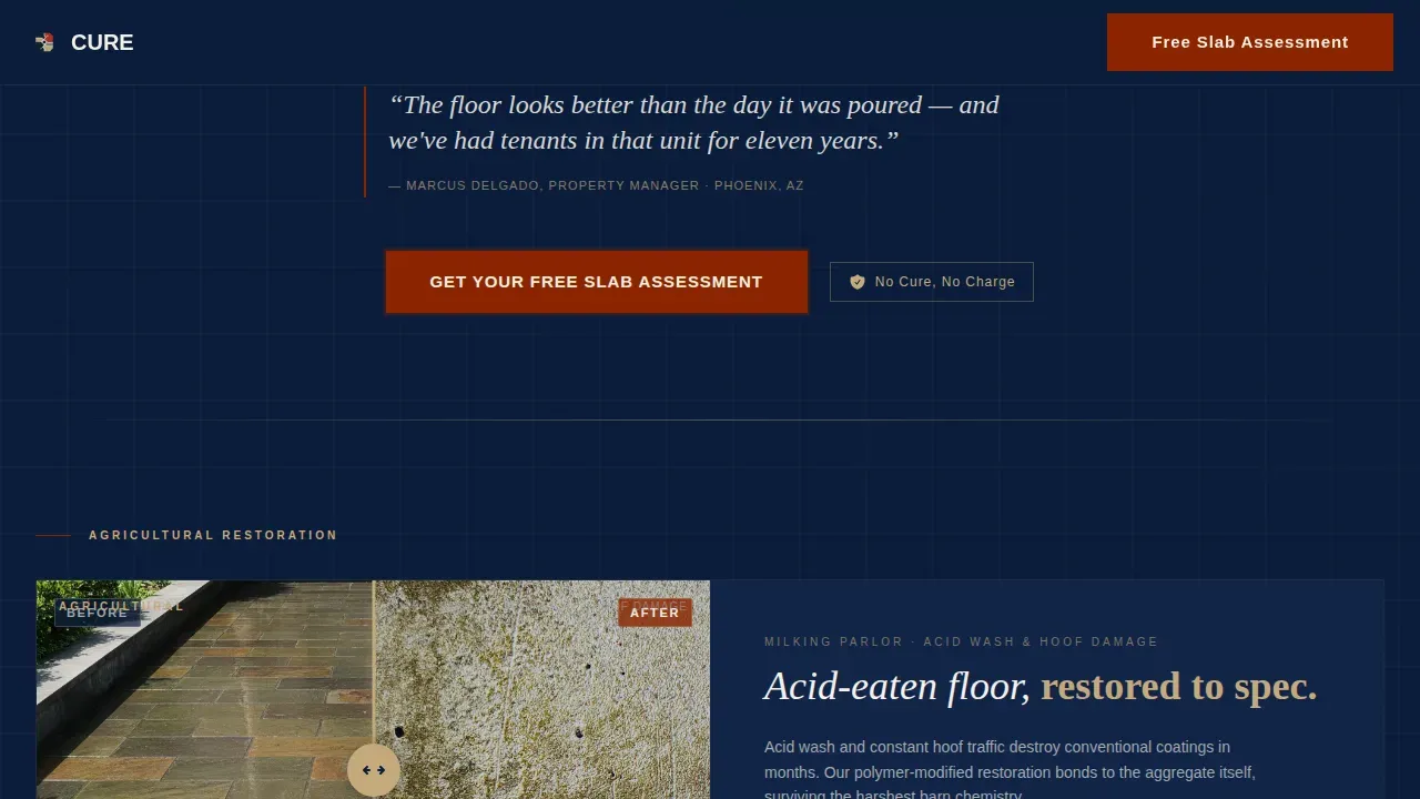 Concrete Products & Booking Website Template