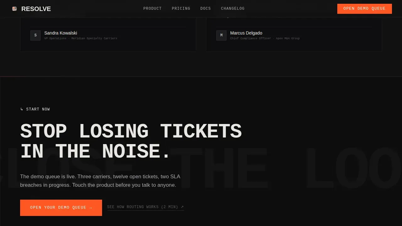 Integrated Insurance Management Landing Page Template