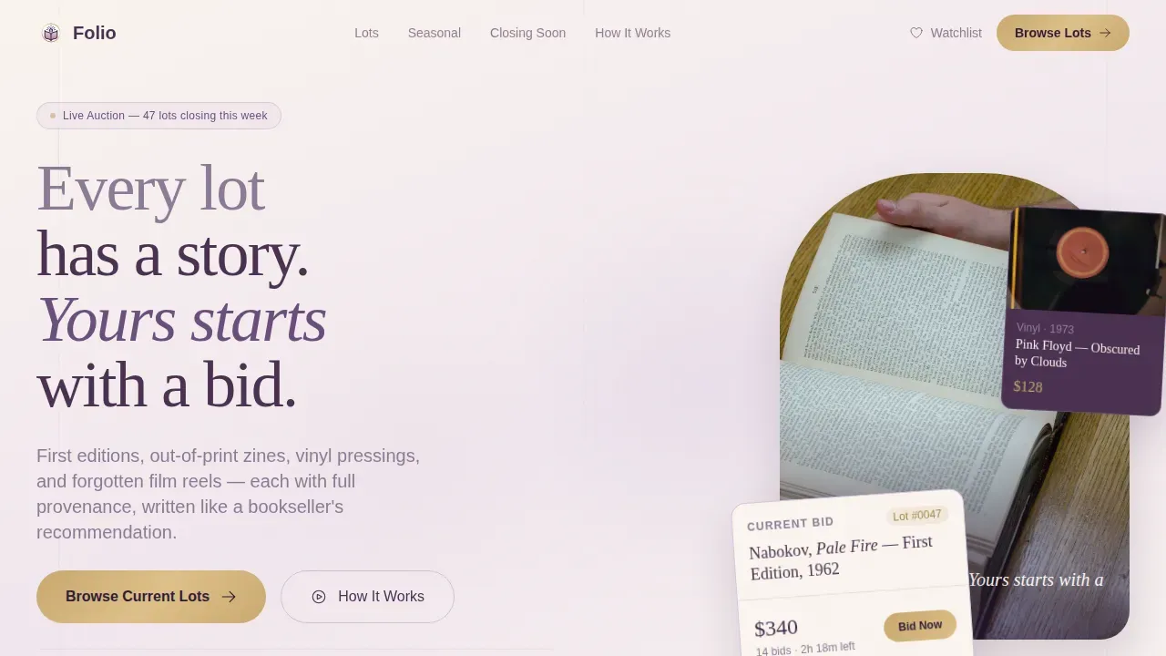 Vintage Bibliophile Exchange Landing Page Template