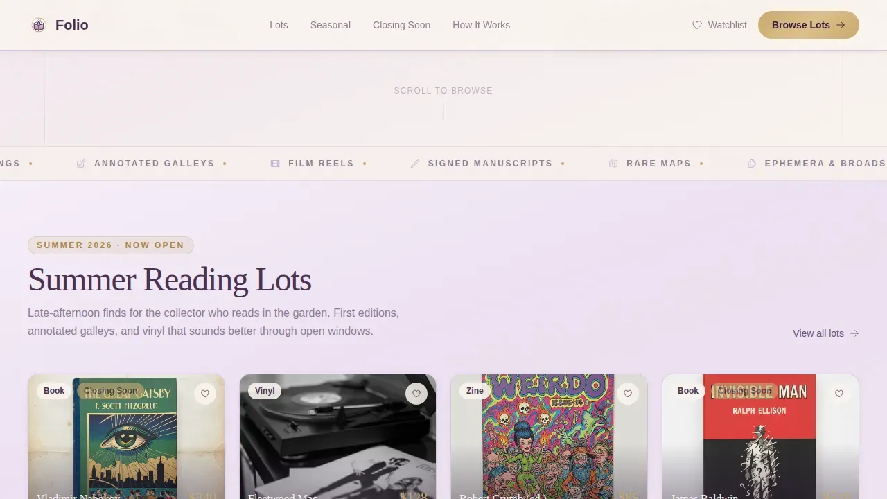 Vintage Bibliophile Exchange Landing Page Template