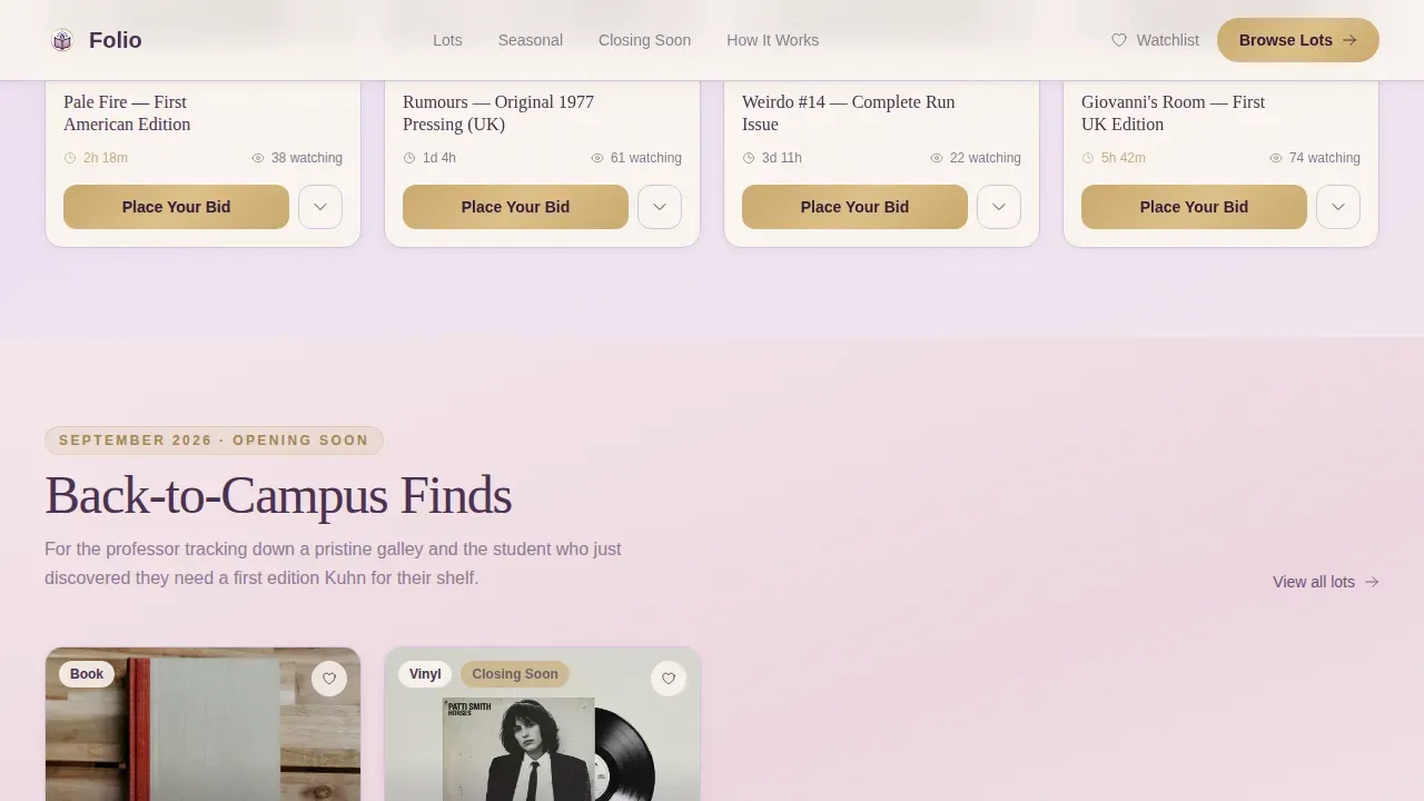 Vintage Bibliophile Exchange Landing Page Template