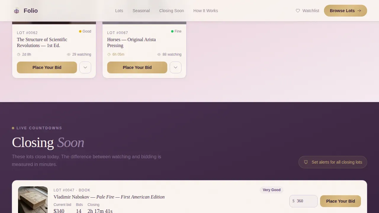 Vintage Bibliophile Exchange Landing Page Template