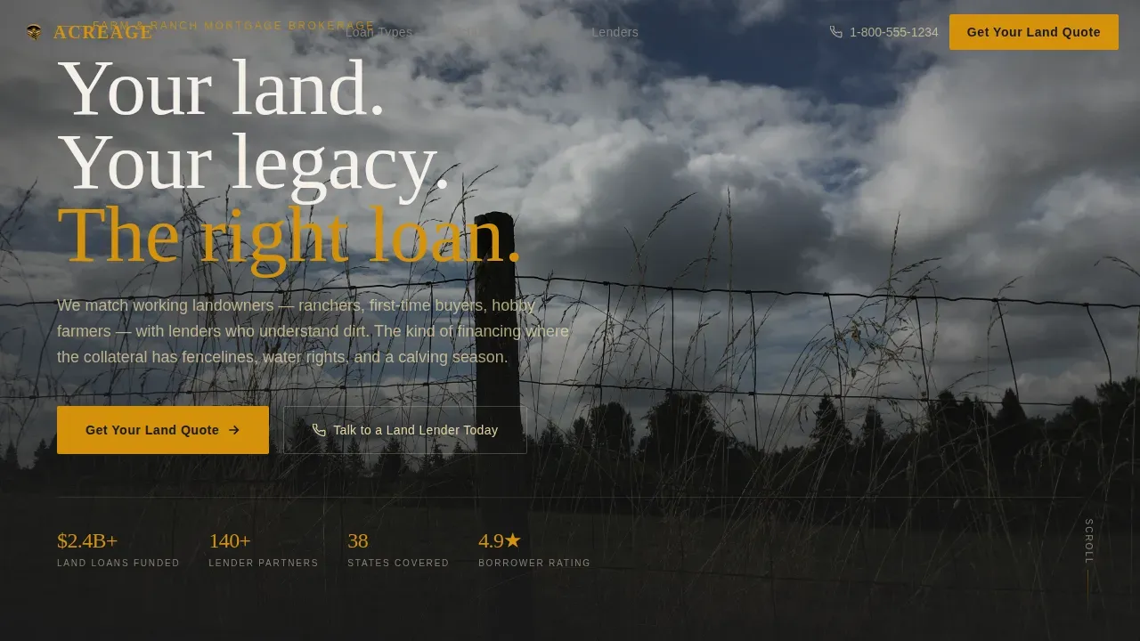 Generational Agricultural Finance Landing Page Template