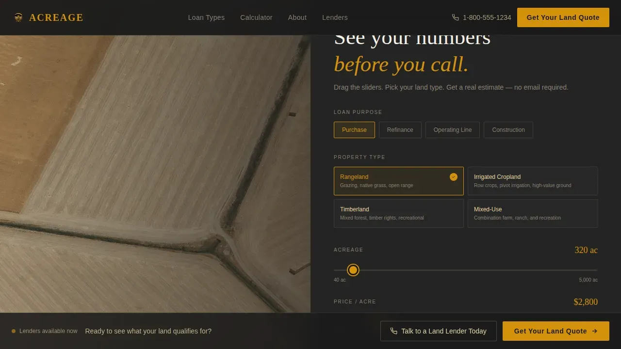 Generational Agricultural Finance Landing Page Template