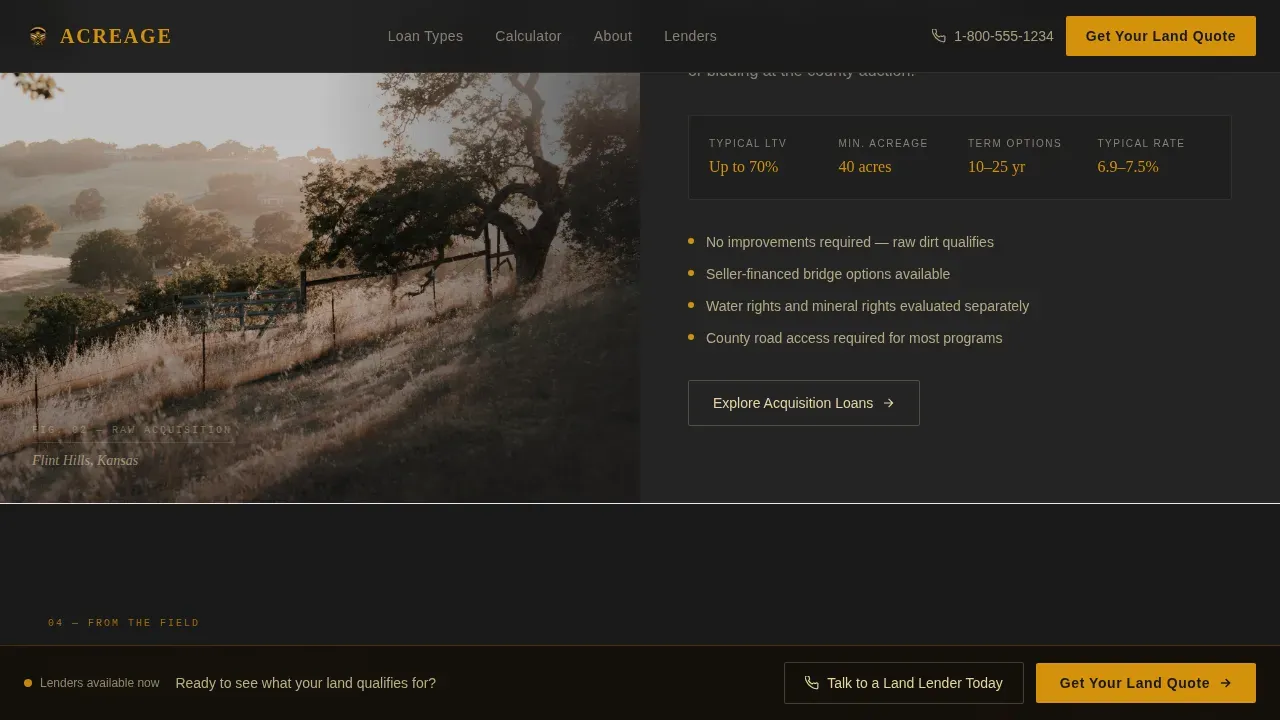Generational Agricultural Finance Landing Page Template