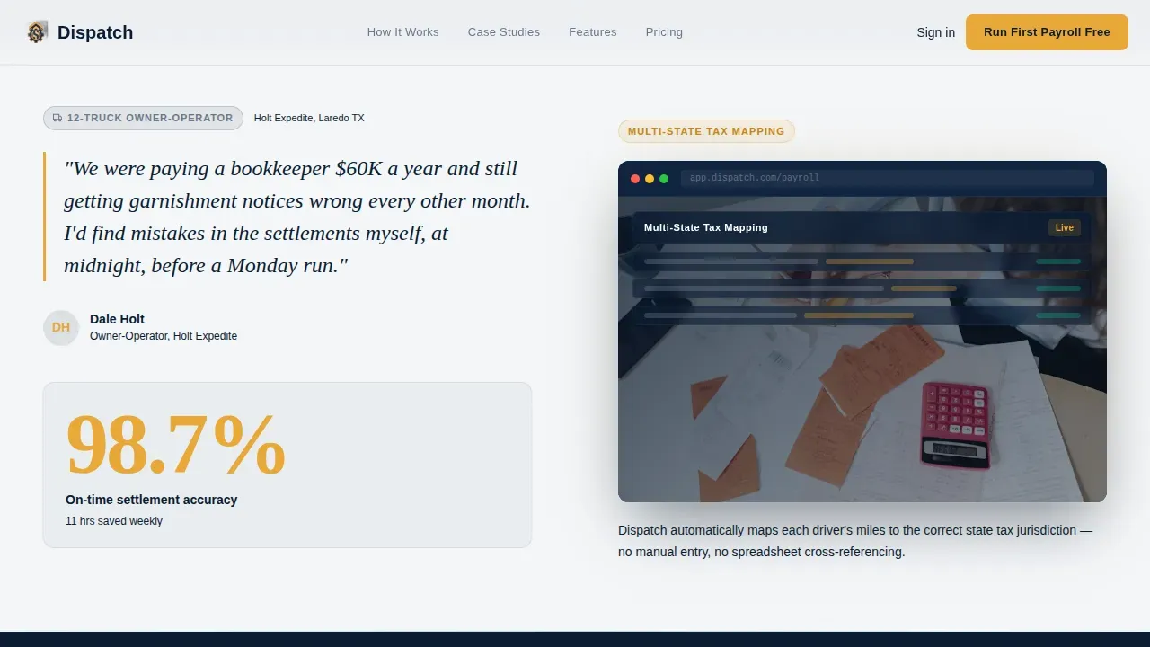 Powerful Freight Payroll | Free Website Template | Rocket
