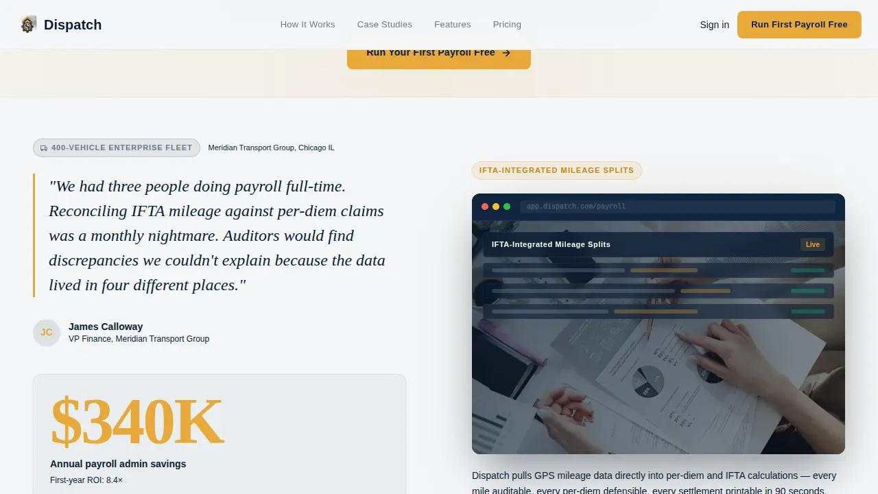 Powerful Freight Payroll | Free Website Template | Rocket
