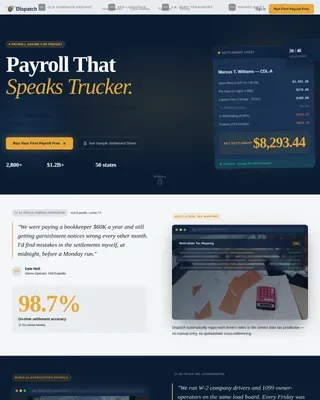 Powerful Freight Payroll | Free Website Template | Rocket