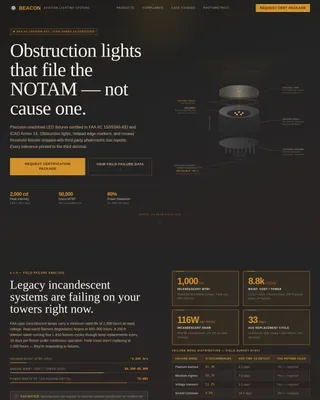 Aviation Lighting Manufacturer Website Template