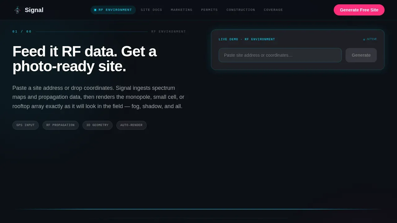 AI Carrier Infrastructure Landing Page Template