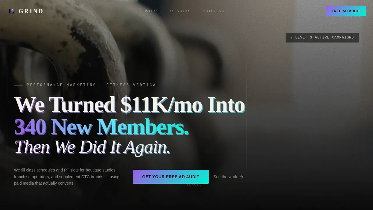 Fitness PPC Agency Landing Page Template