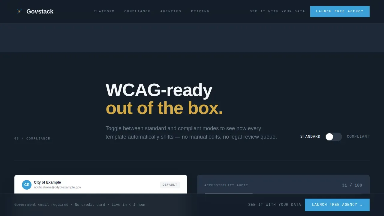 Bold Brutalist Government Marketing Automation Landing Page