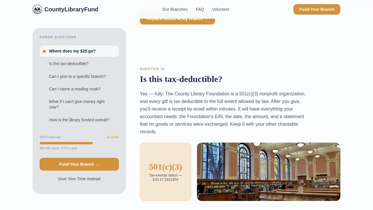 Community Literacy Grants Landing Page Template