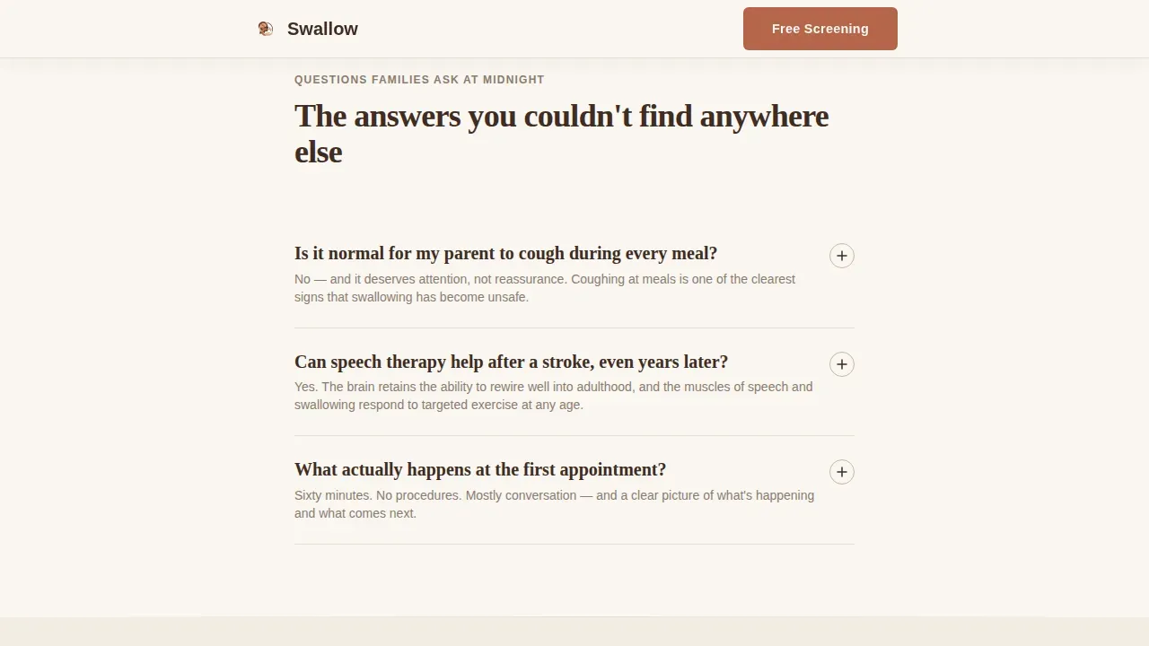 Senior Speech Therapy Landing Page Template