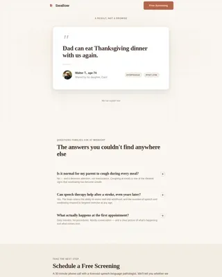 Senior Speech Therapy Landing Page Template