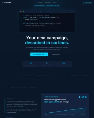 Intelligent Campaign Automation SaaS Landing Page Template