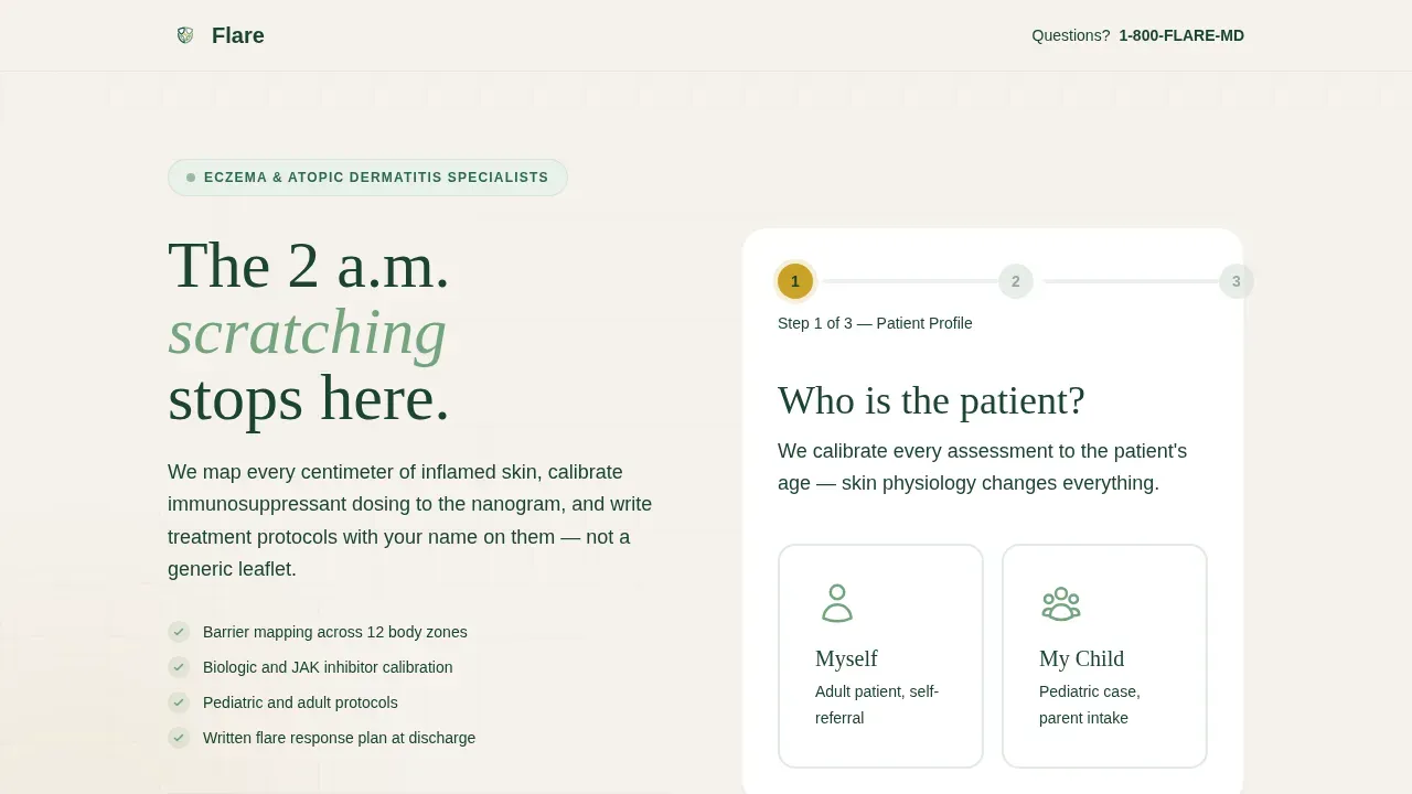 Eczema Clinic Landing Page Template | Dermatology