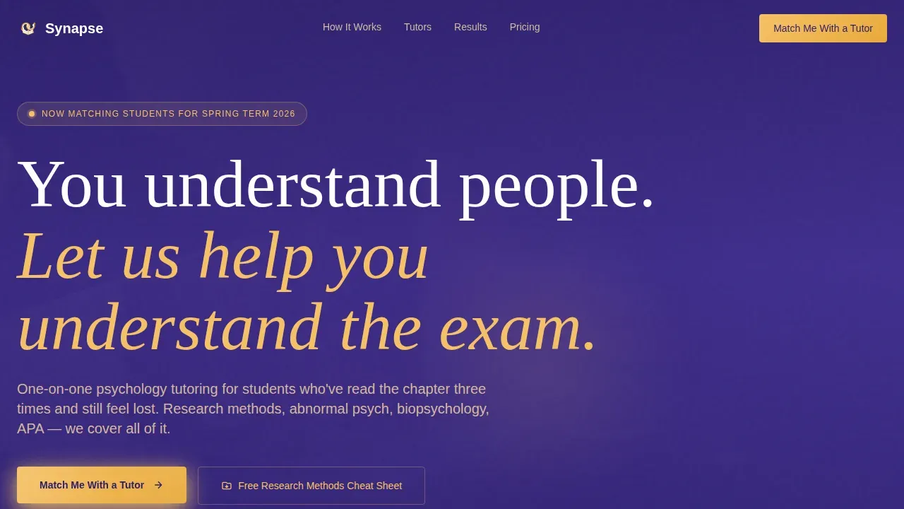 Psychology Tutoring Comparison Landing Page Template