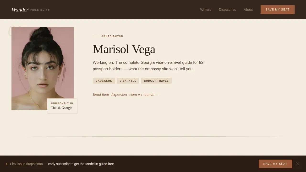 Specialist Travel Blog & Media Pre-Launch & Coming Soon Website Template