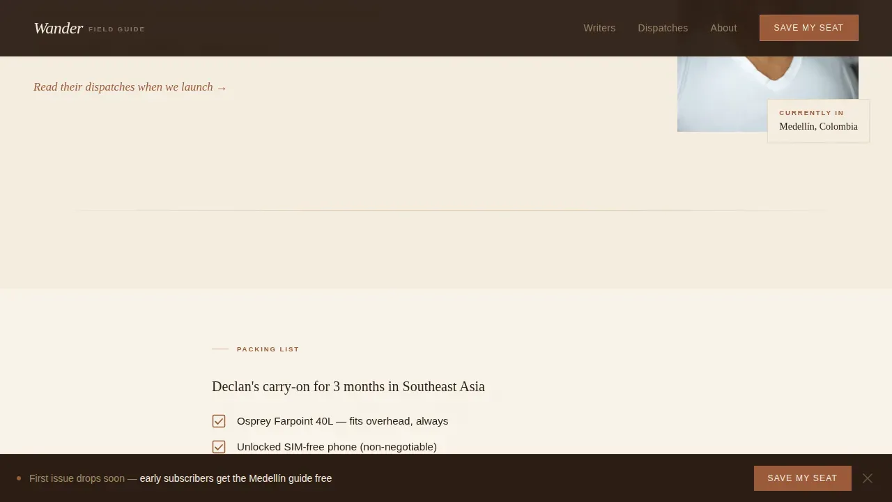 Specialist Travel Blog & Media Pre-Launch & Coming Soon Website Template