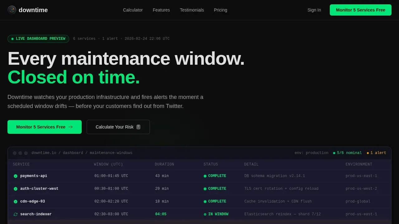 Mission Control Infrastructure Monitoring Landing Page Template